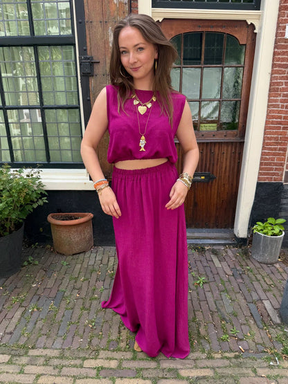 Mila tweedelige set maxi rok en top cyclaam - Project 35