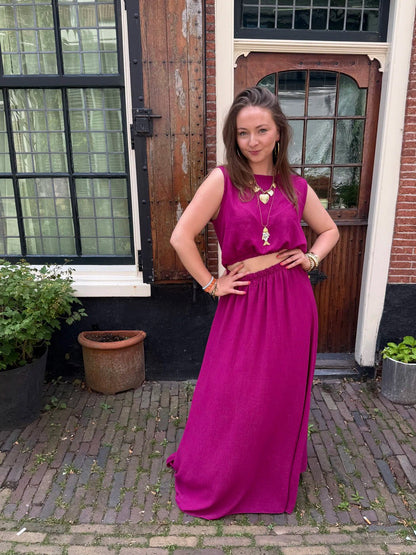 Mila tweedelige set maxi rok en top cyclaam - Project 35