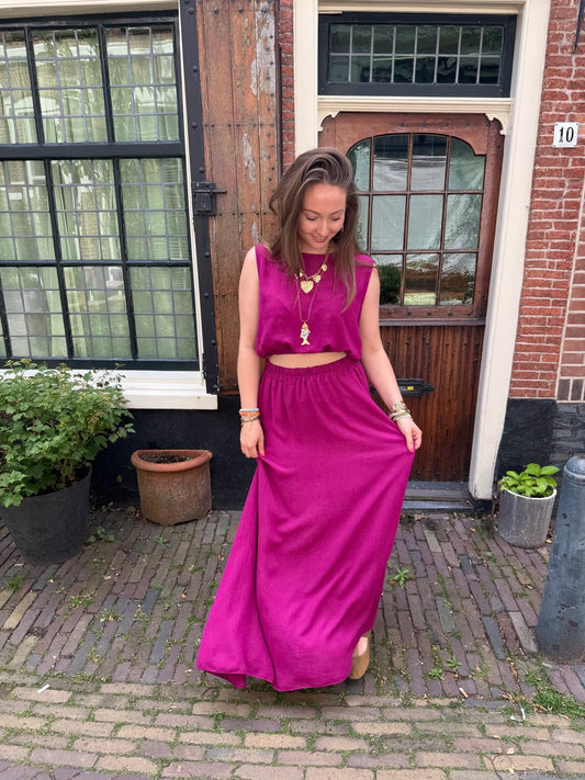 Mila tweedelige set maxi rok en top cyclaam - Project 35