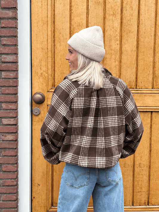 Miles geruite bomber bruin/wit - Project 35