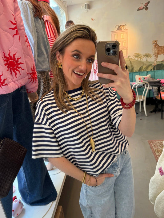 Miley shortsleeve navy/white - Project 35