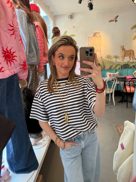 Miley shortsleeve navy/white - Project 35