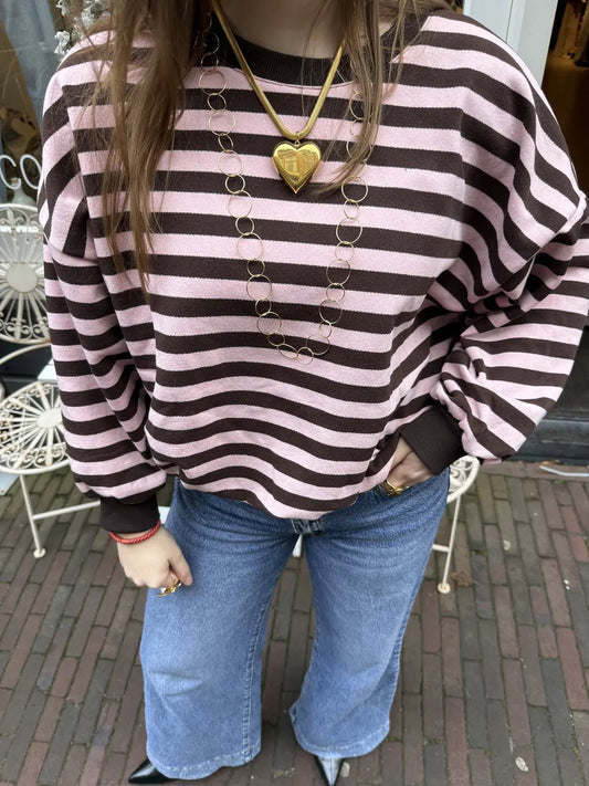 Miley sweater brown/pink - Project 35