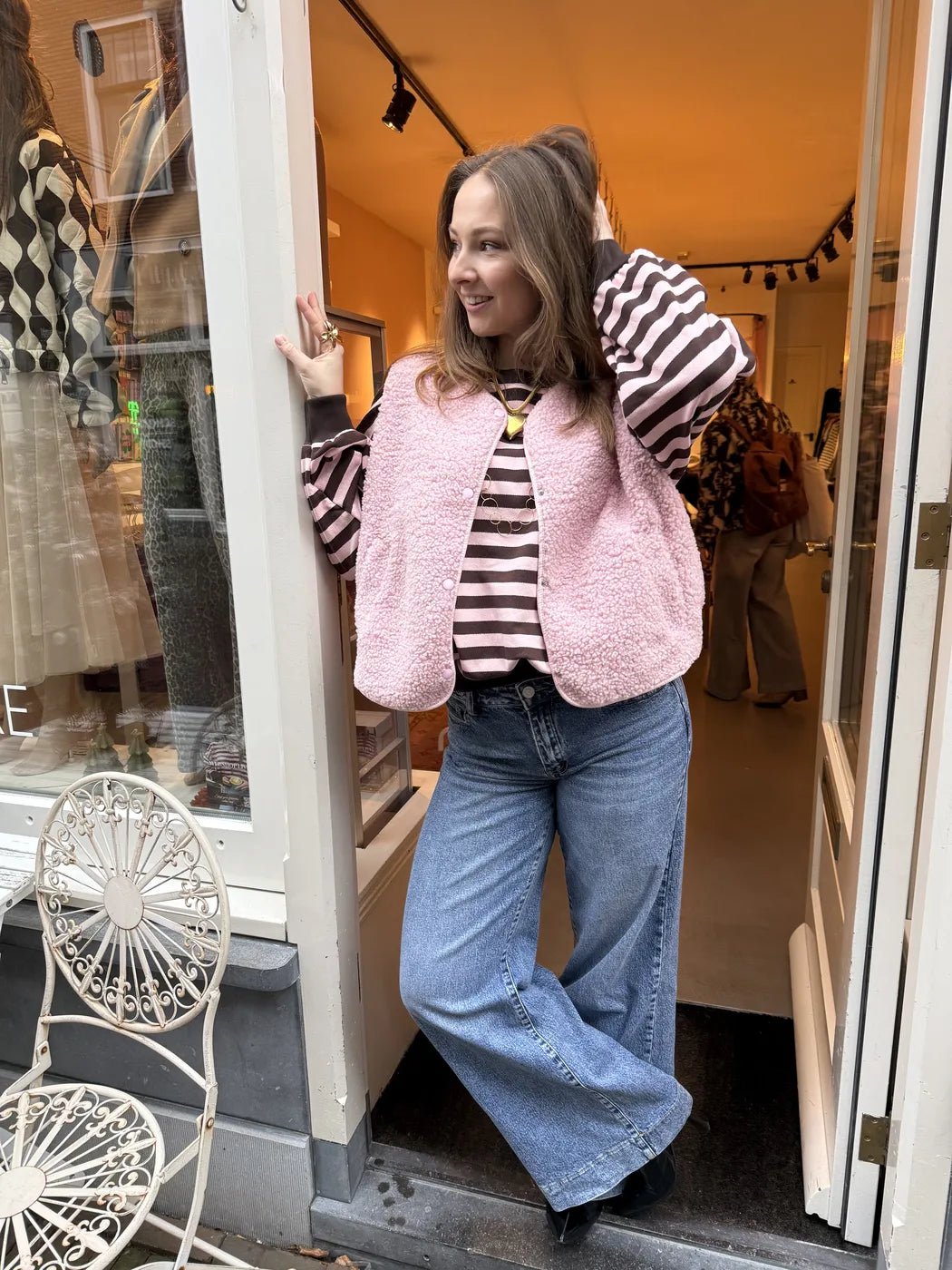 Miley sweater brown/pink - Project 35