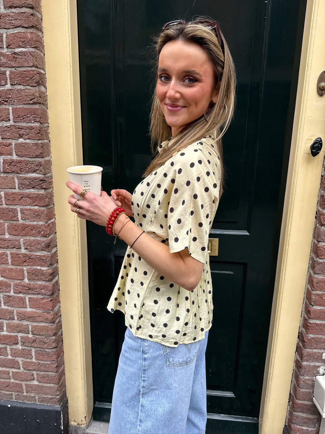 Millie polkadot blouse geel - Project 35