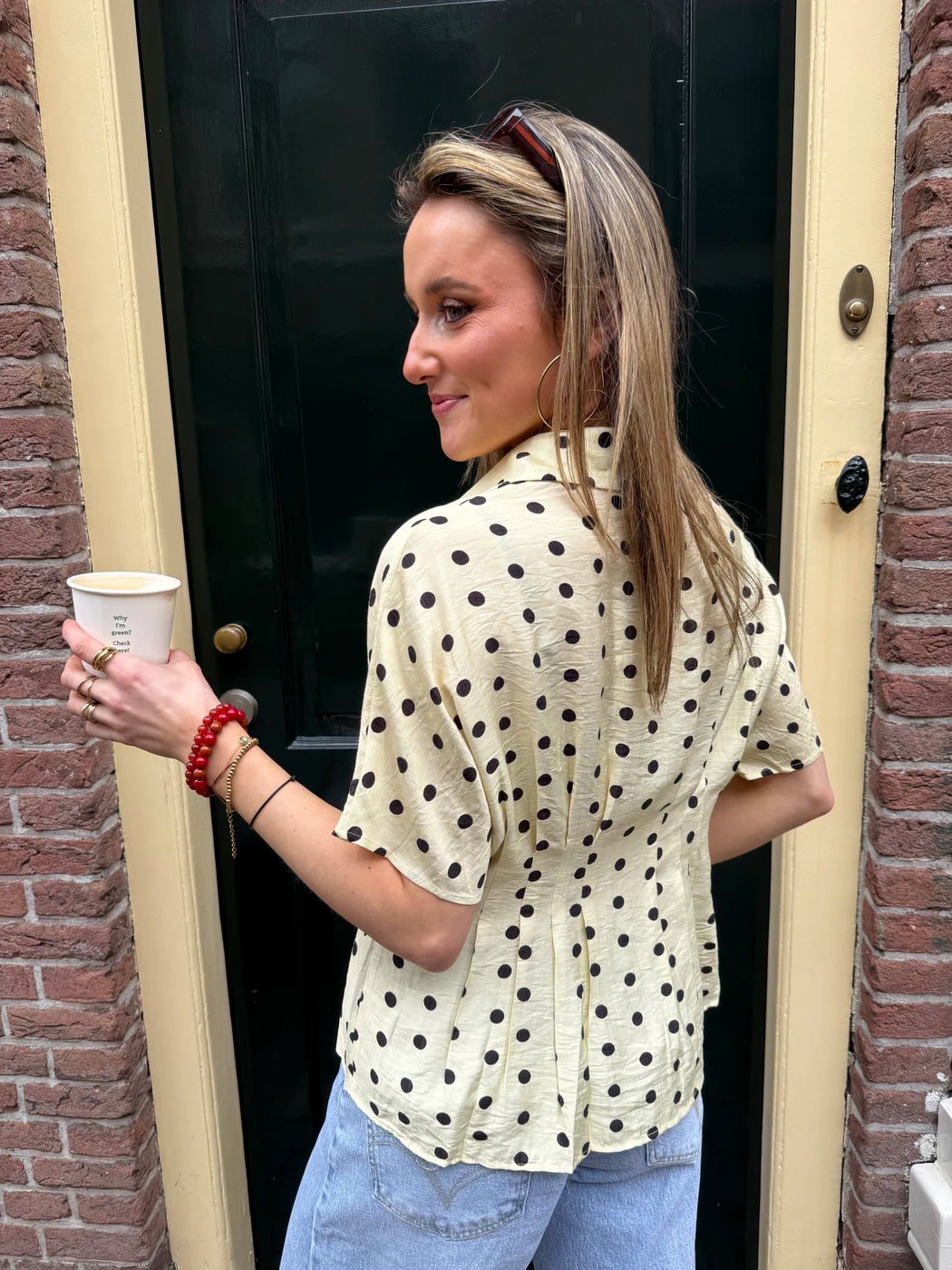 Millie polkadot blouse geel - Project 35