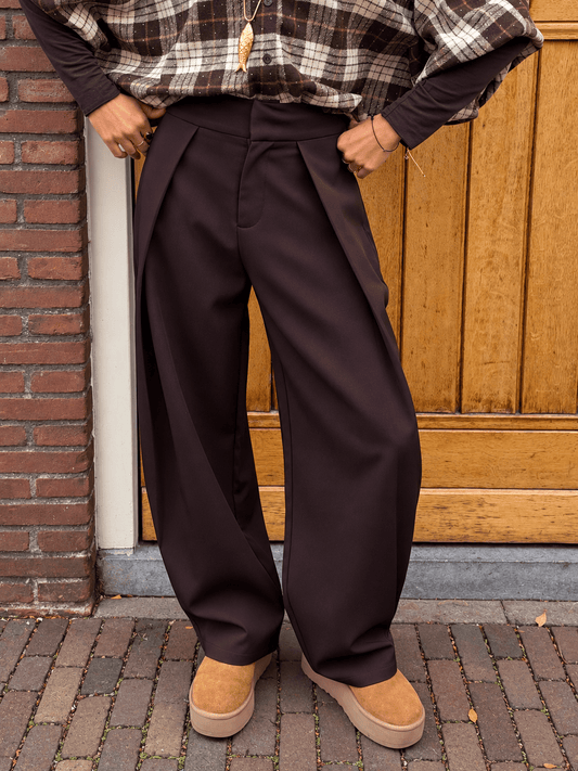 Milo folded barrel pantalon choco - Project 35