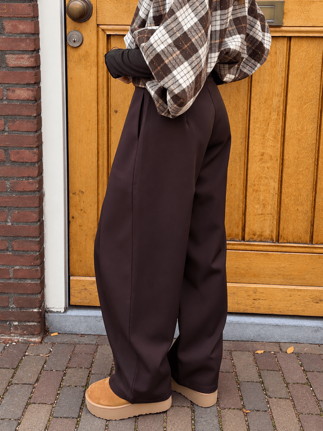 Milo folded barrel pantalon choco - Project 35