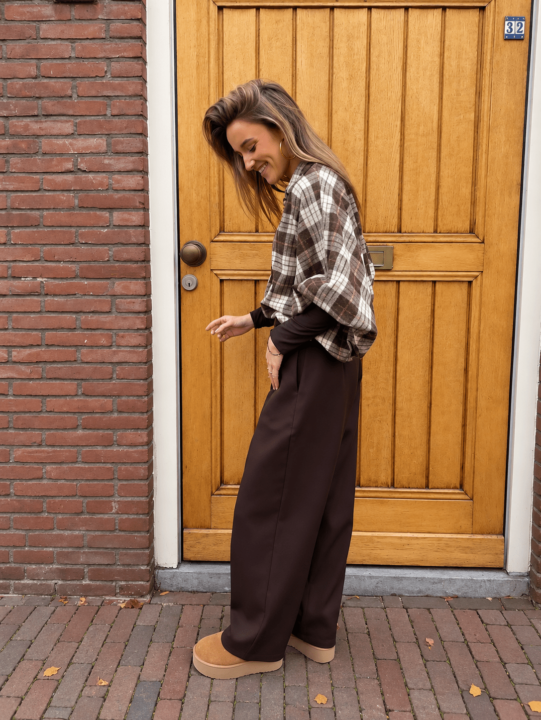 Milo folded barrel pantalon choco - Project 35