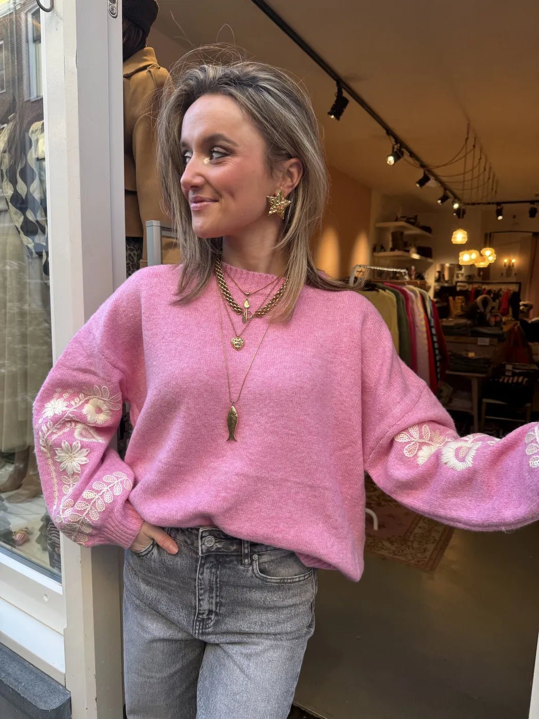 Milou kit embroidered pink/white - Project 35