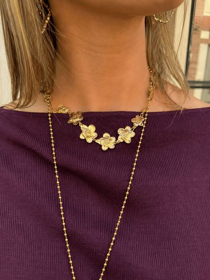 Mini flower necklace gold - Project 35