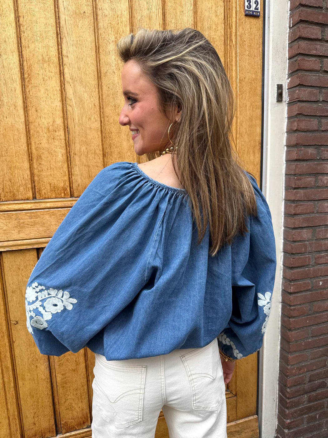 Mira blouse blauw/wit - Project 35
