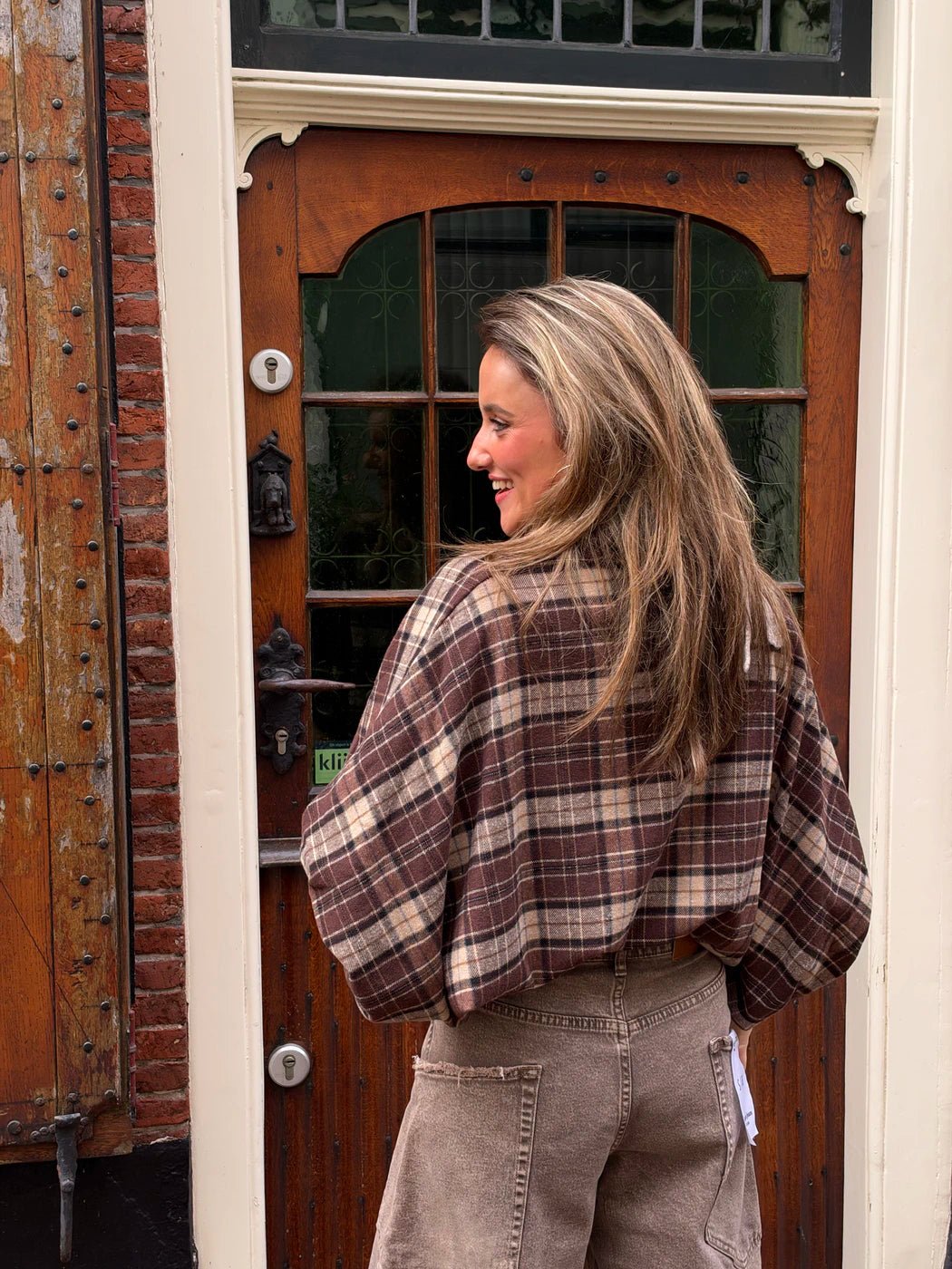 Mira oversized blouse grove ruit bruin - Project 35