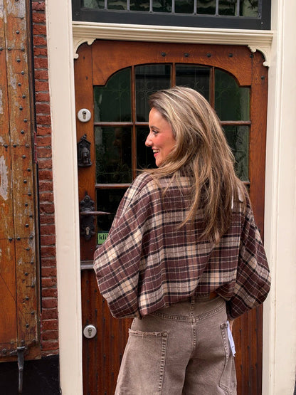 Mira oversized blouse grove ruit bruin - Project 35