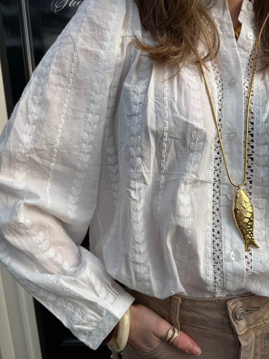 Molly broderie blouse wit - Project 35