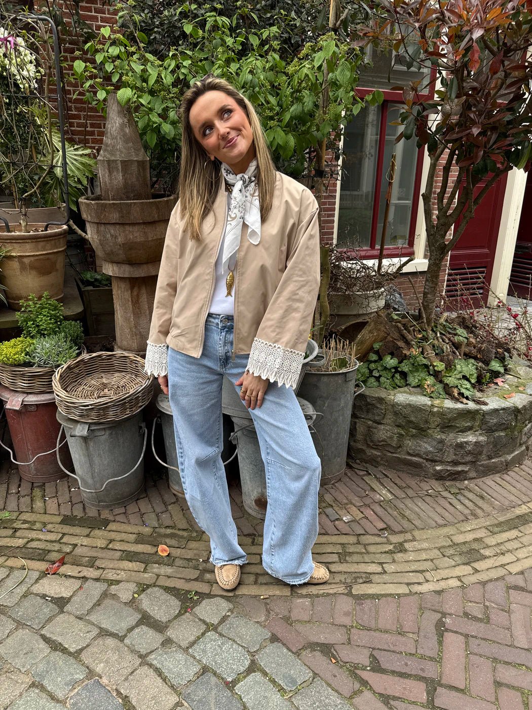 Nina bomber beige broderie - Project 35