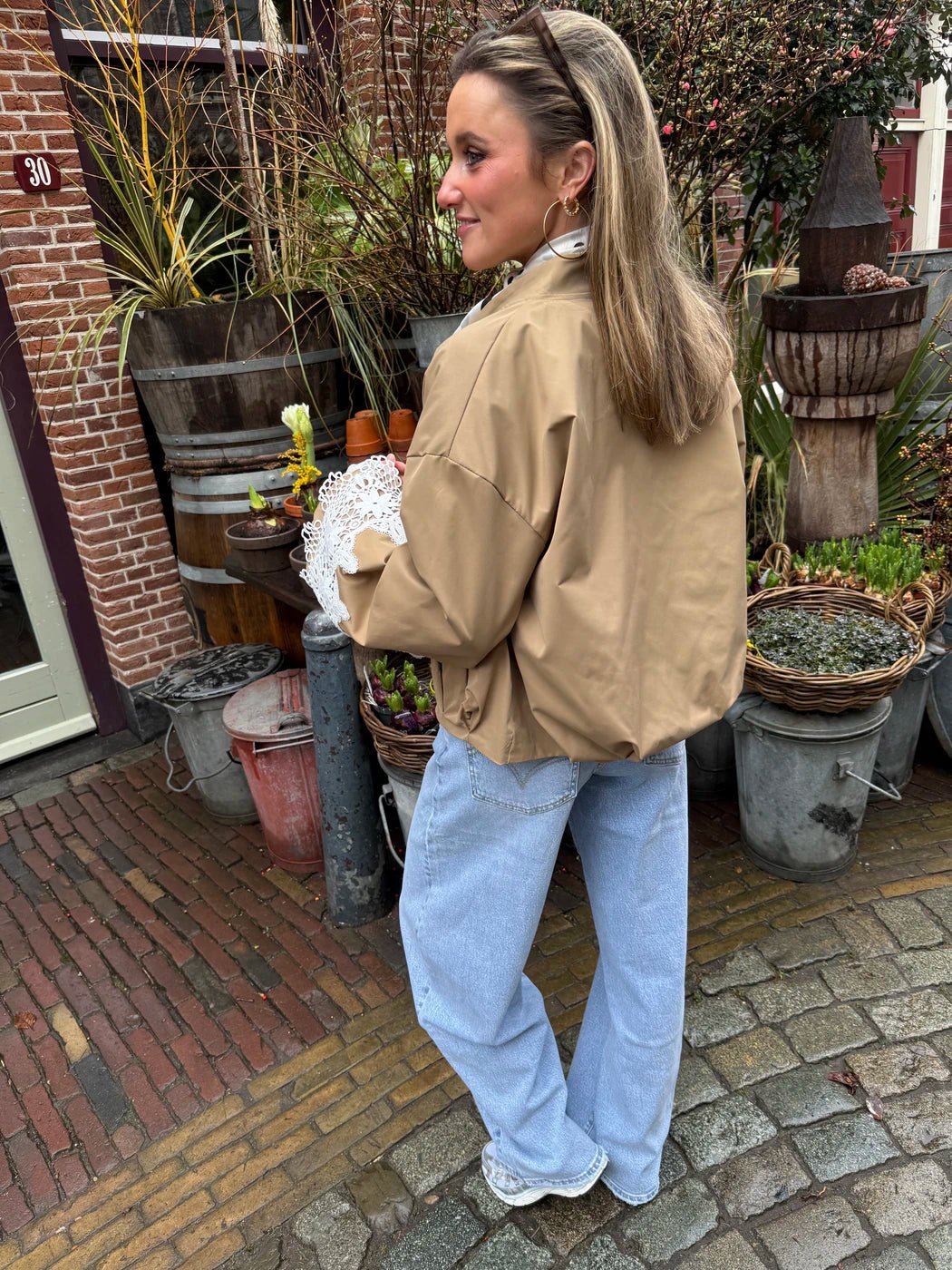 Nina bomber beige broderie - Project 35