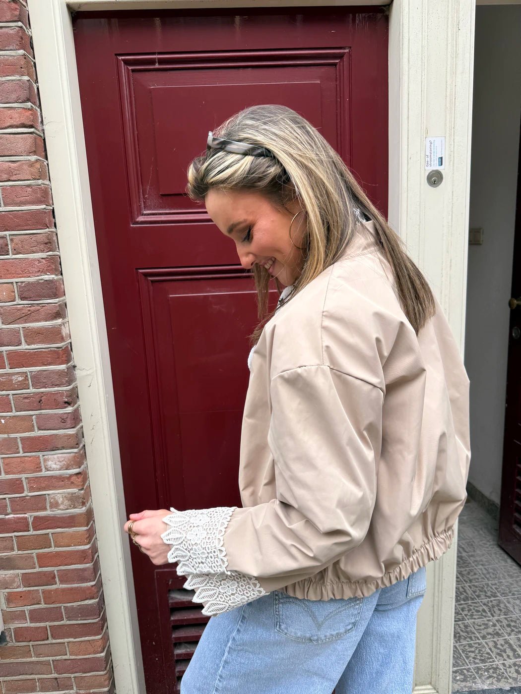 Nina bomber beige broderie - Project 35