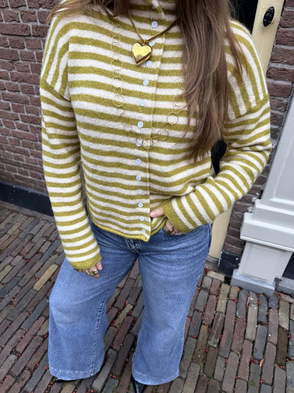 Noa knit green/white striped - Project 35