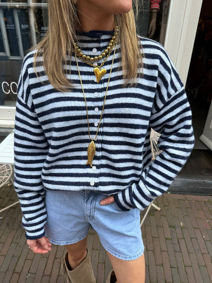 Noa knit striped navy/blue - Project 35