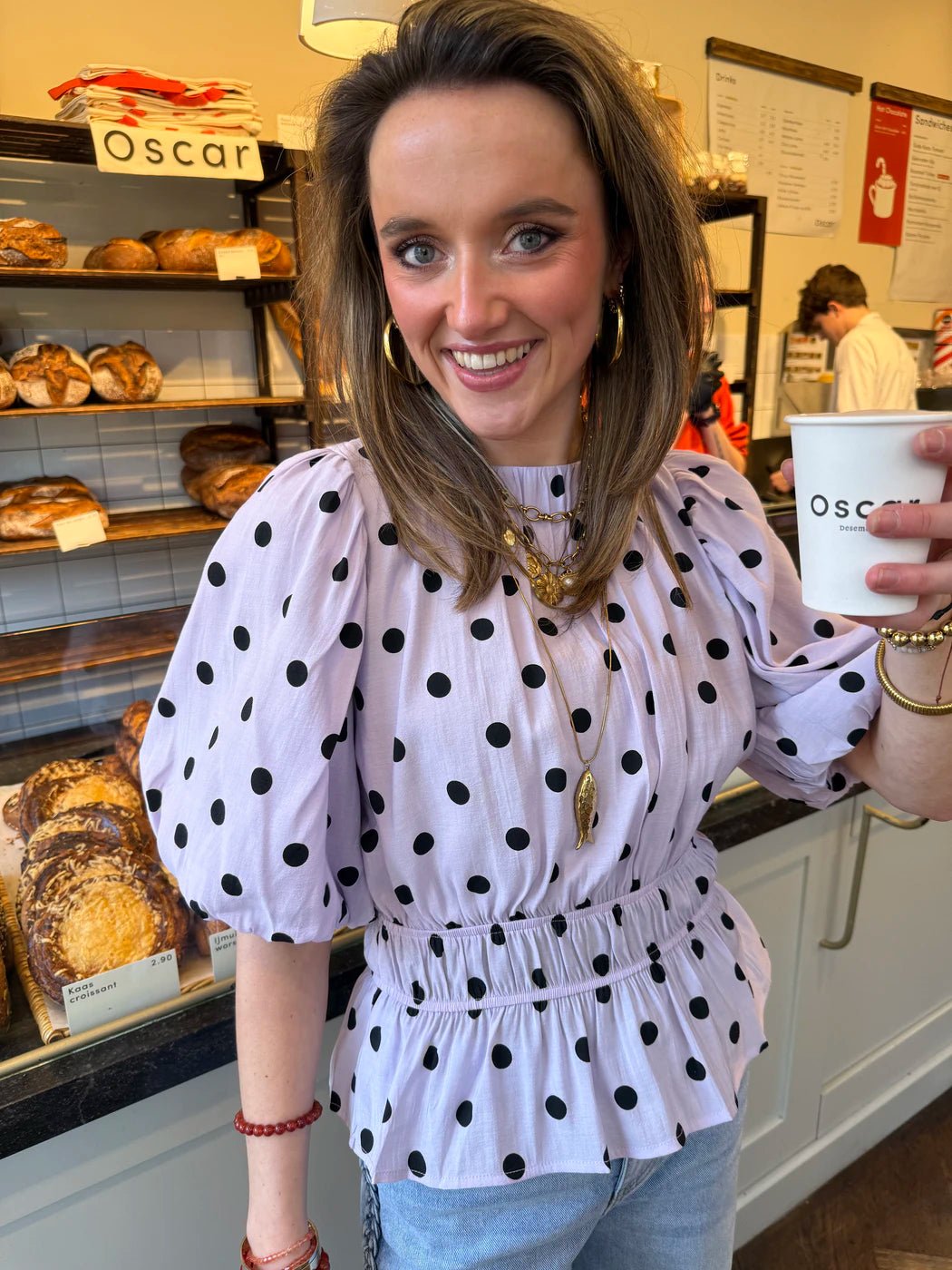 Noor polkadot top lila - Project 35