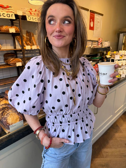 Noor polkadot top lila - Project 35