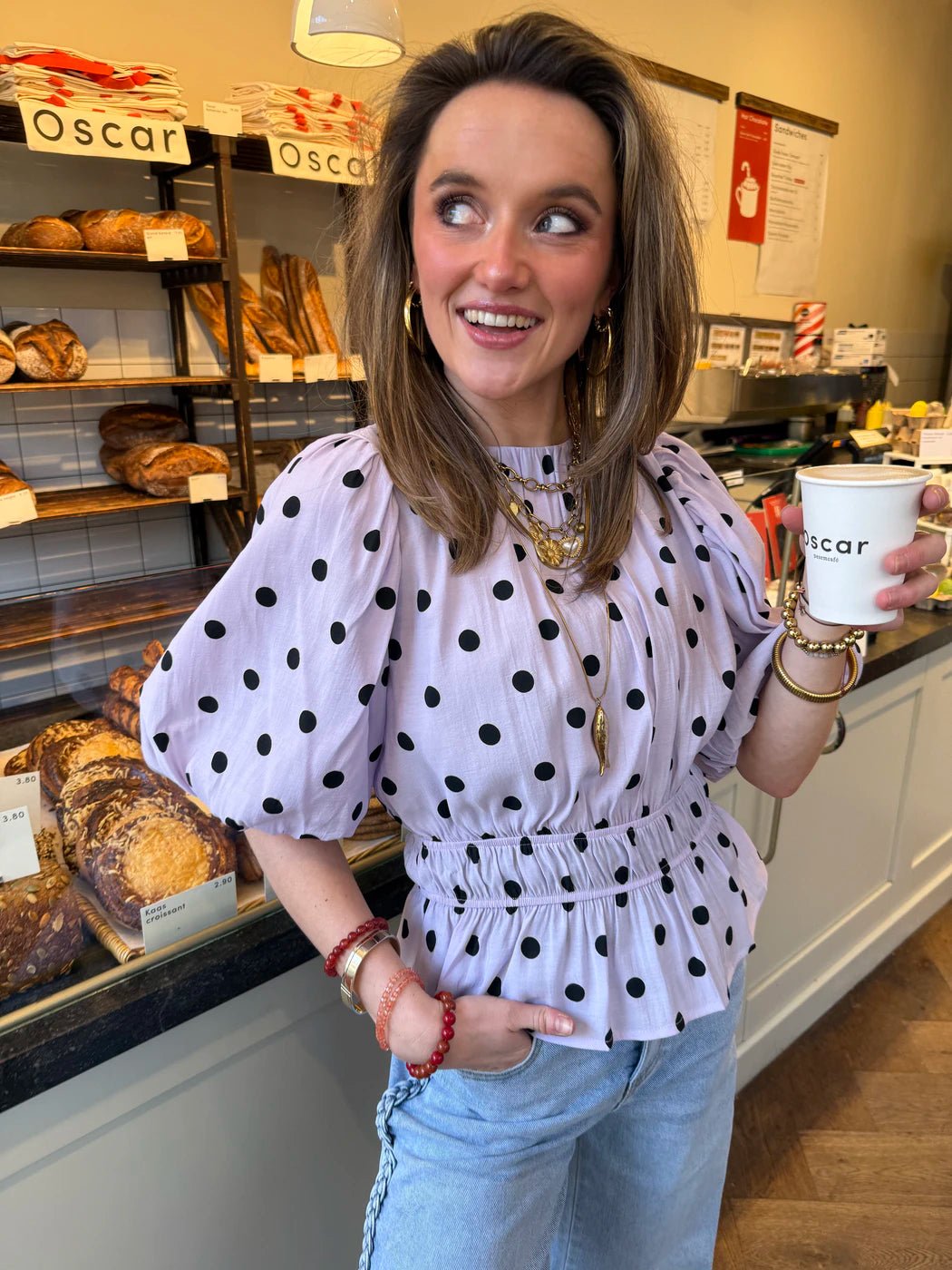 Noor polkadot top lila - Project 35