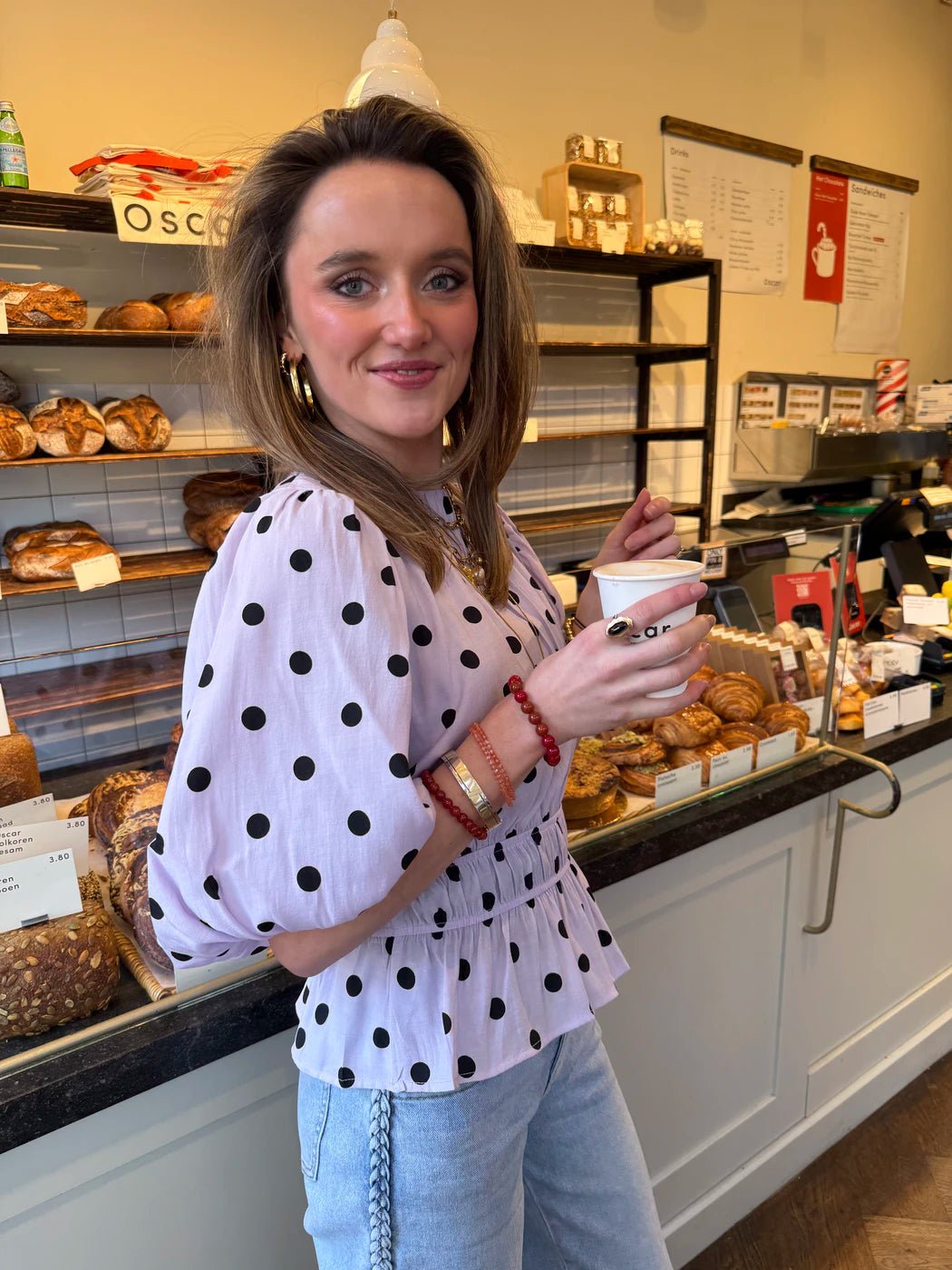 Noor polkadot top lila - Project 35