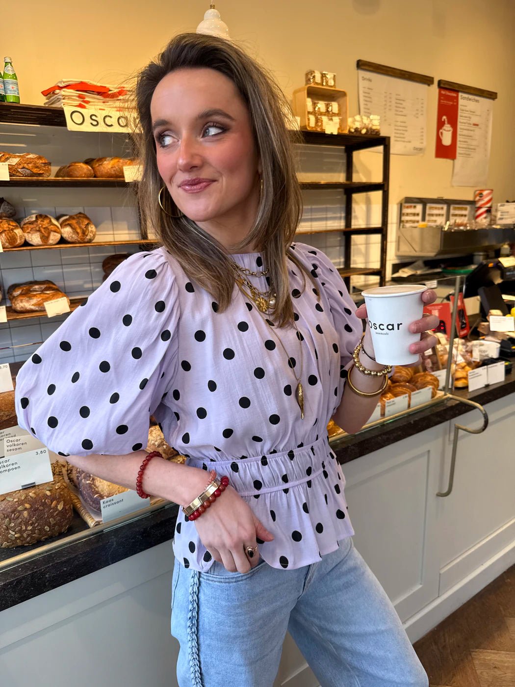 Noor polkadot top lila - Project 35