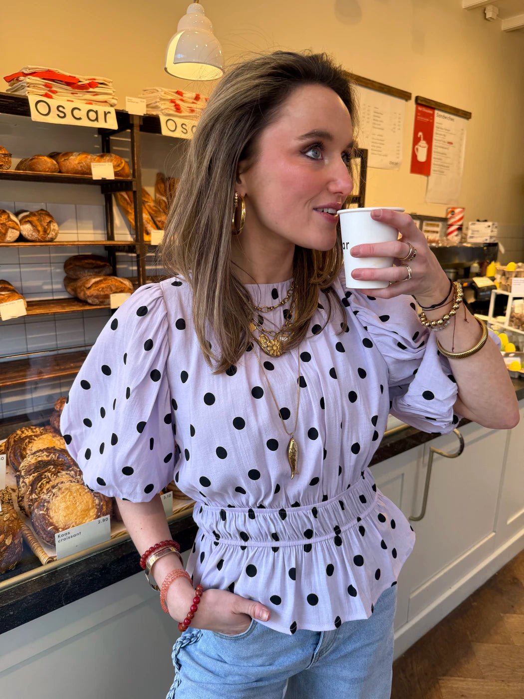 Noor polkadot top lila - Project 35