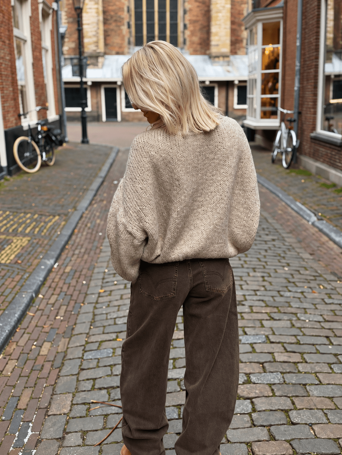 Nova gebreide trui oversized beige - Project 35