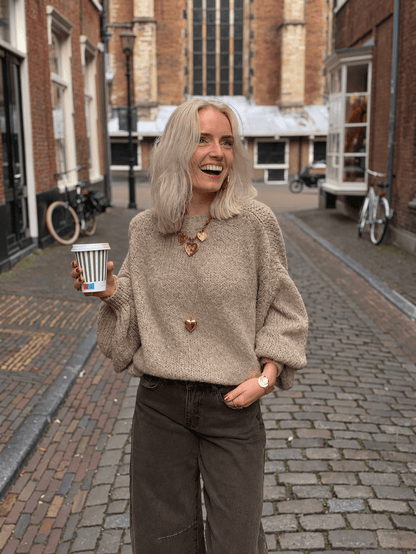 Nova gebreide trui oversized beige - Project 35