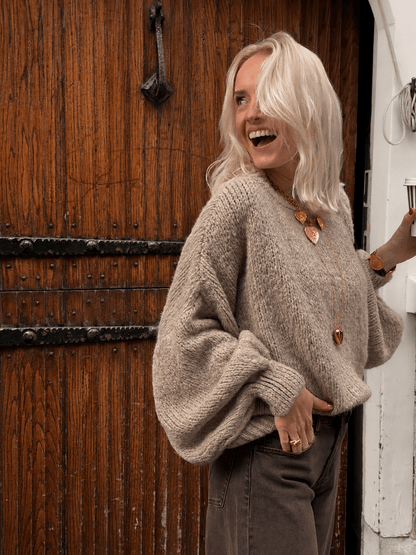 Nova gebreide trui oversized beige - Project 35
