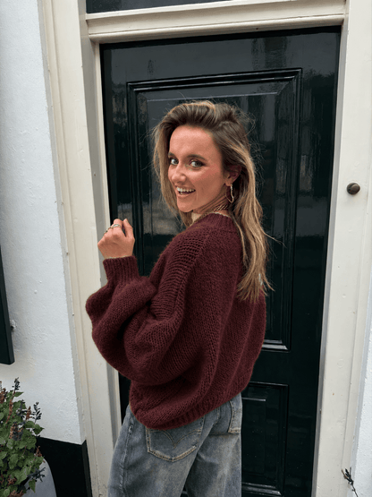 Nova gebreide trui oversized bordeaux - Project 35