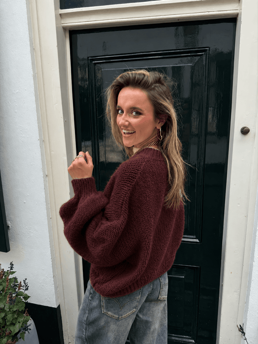 Nova gebreide trui oversized bordeaux - Project 35