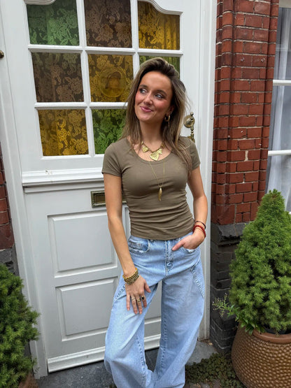 Nowi aangesloten t-shirt ronde hals groen - Project 35