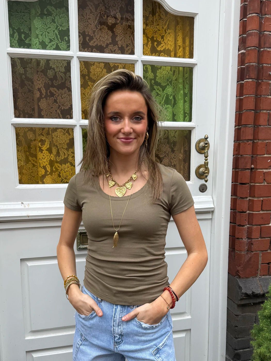 Nowi aangesloten t-shirt ronde hals groen - Project 35
