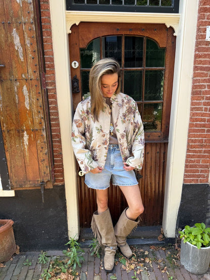Ollie bomber jasje bloemen & steentjes - Project 35