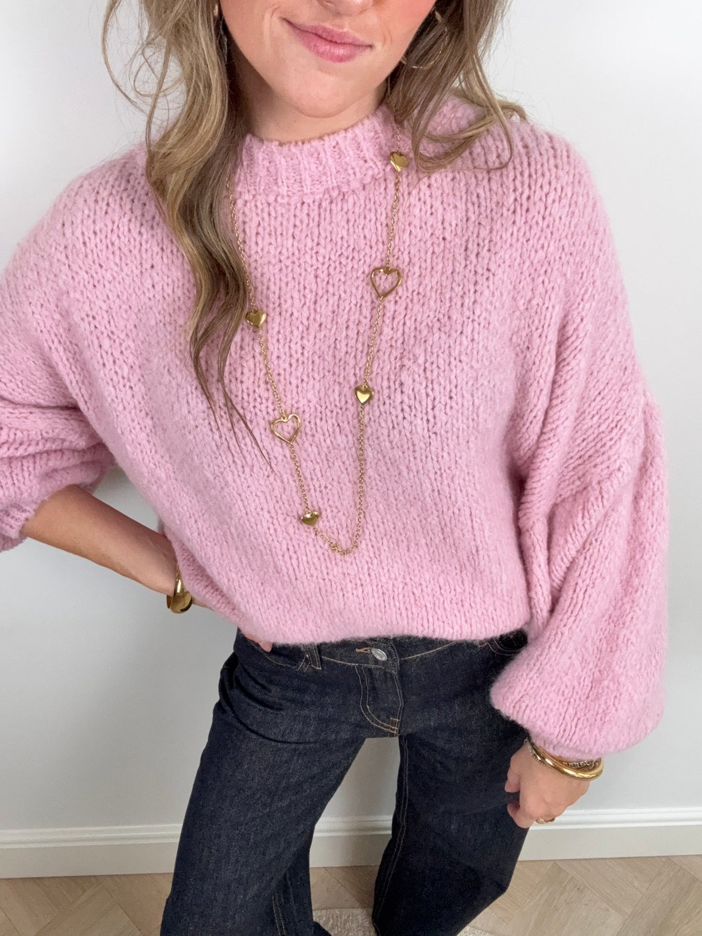 Open hearts ketting lang goud - Project 35