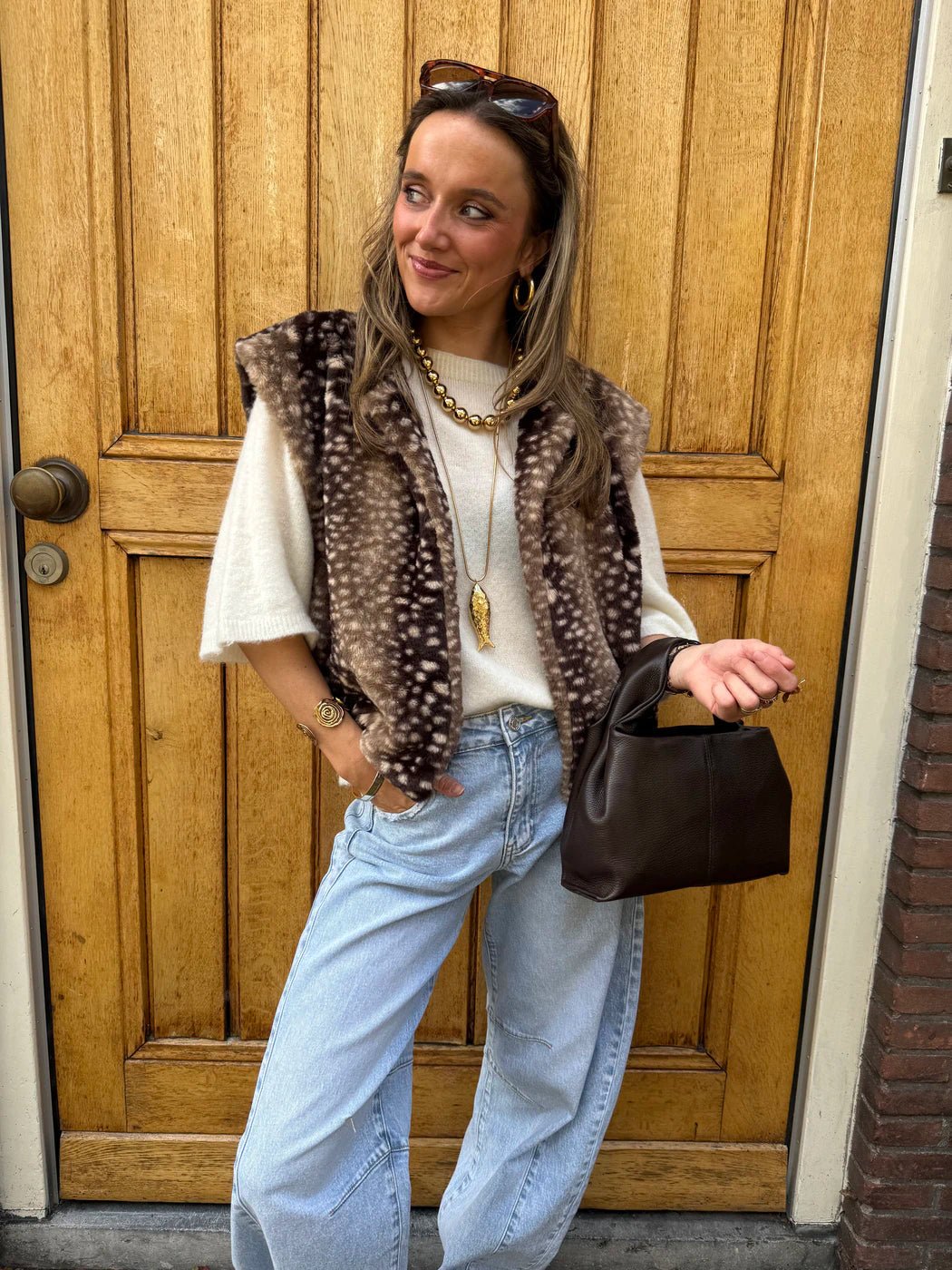 Pien bambi print fur gilet - Project 35