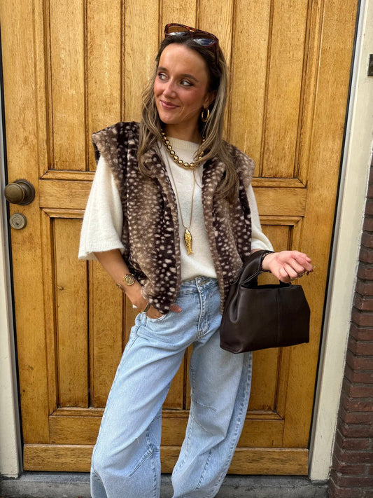 Pien bambi print fur gilet - Project 35