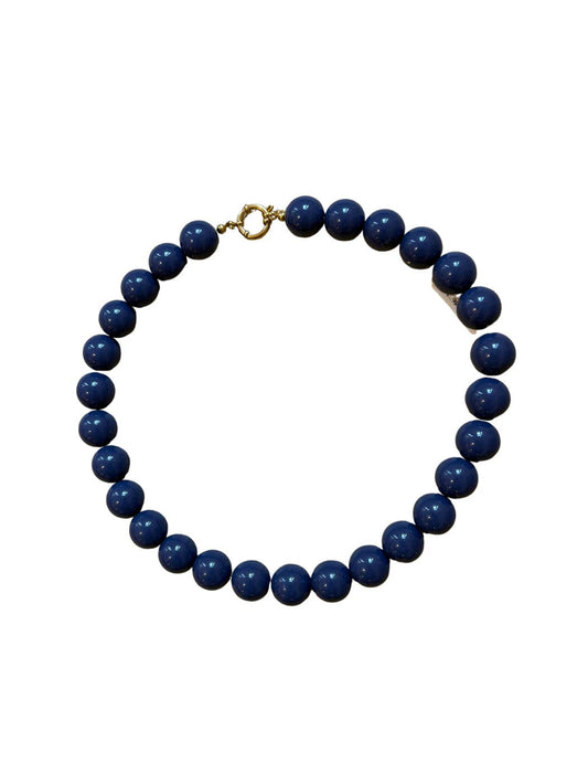 Pip ketting grote kralen blauw - Project 35