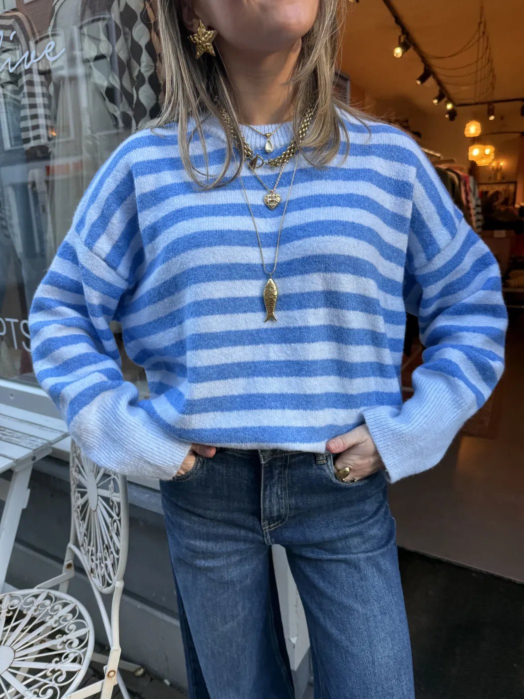 Pippa knit blue striped - Project 35