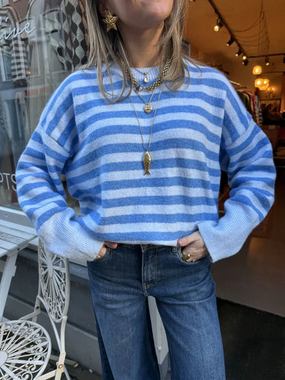 Pippa knit blue striped - Project 35