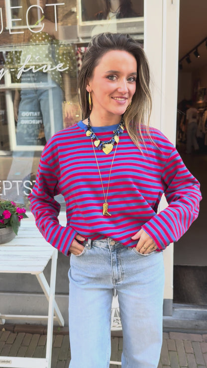 Sophie longsleeve red/blue