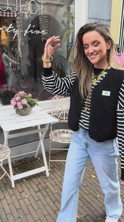 Luna teddy gilet zwart