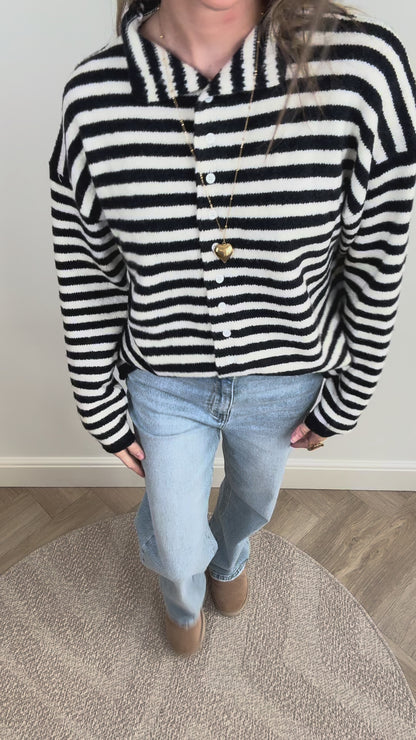 Noa knit striped black