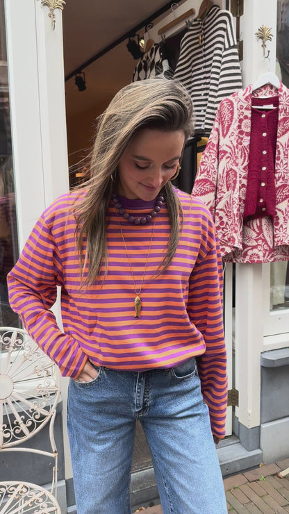 Sophie longsleeve orange/purple