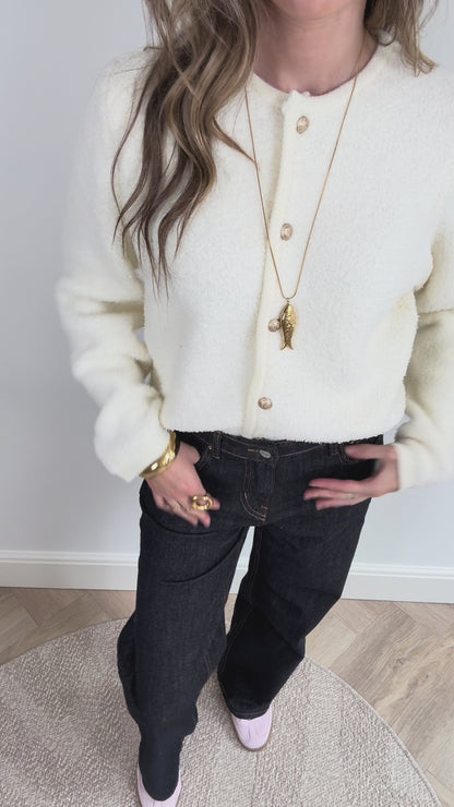 Jade cardigan fluffy white