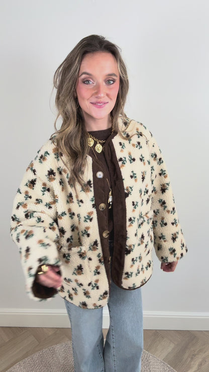 Ivy teddy jacket flowers